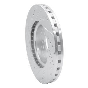 Mercedes-Benz ML250 Brake Rotor (1) - Front Right - R1 Concepts - Drilled & Slotted - Silver - `12-`18